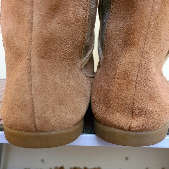 Sanuk Sangria Suede & Canvas Lace-up Moccasin Boots - Size 10 - Picture 5 of 9